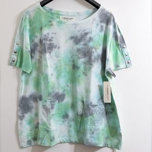The Sweatshirt Project Women's Tie Dye Loose Fit Short Sleeve Top, Size 1X